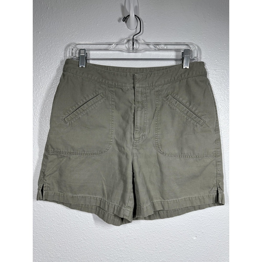 Liz Claiborne Lizwear‎ Shorts Womens 12 Green Casual 100% Cotton Utility Pockets